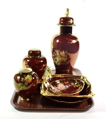 Lot 258 - A group of Carlton ware rouge royale