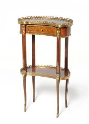 Lot 1615 - A Louis XV Style Mahogany and Gilt Metal Mounted Tables en Chiffonniere, late 19th century, the...