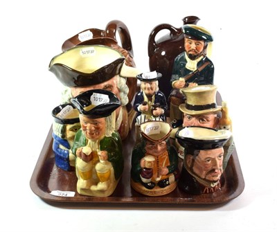 Lot 274 - A collection of assorted Toby jugs and character jugs including Royal Doulton, Shorter & Sons, Tony