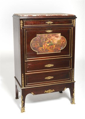 Lot 1618 - A Louis XV Transitional Style Vernis Martin Secretaire Abbatant, late 19th century, the rogue...