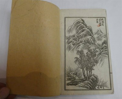 Lot 297 - Eight Japanese Meiji period woodblock print books by Hokusai and other artists, together with...