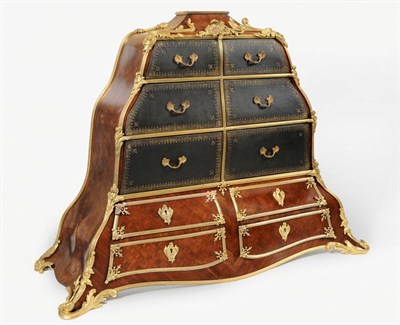 Lot 1619 - A Louis XV Style Rosewood, Kingwood, Parquetry and Ormolu Cartonnier, late 19th/early 20th century