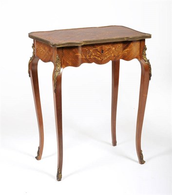 Lot 1620 - A Louis XV Style Rosewood, Floral Marquetry and Gilt Mounted Side Table, late 19th century, the...