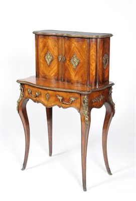 Lot 1621 - A Louis XV Style Rosewood, Tulipwood and Gilt Mounted Tablet Ecrire, late 19th century, the...