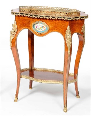 Lot 1622 - A French Louis XV Style Kingwood, Parquetry and Gilt Mounted Jardinière, stamped Mon Vervelle...