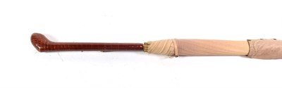 Lot 341 - Early 20th century silk parasol with leather handle