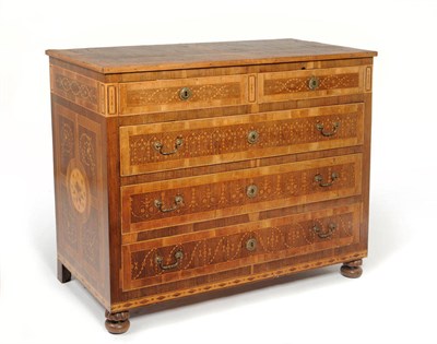 Lot 1624 - An Early 18th Century Italian Walnut, Rosewood and Marquetry Straight Front Chest of Drawers,...