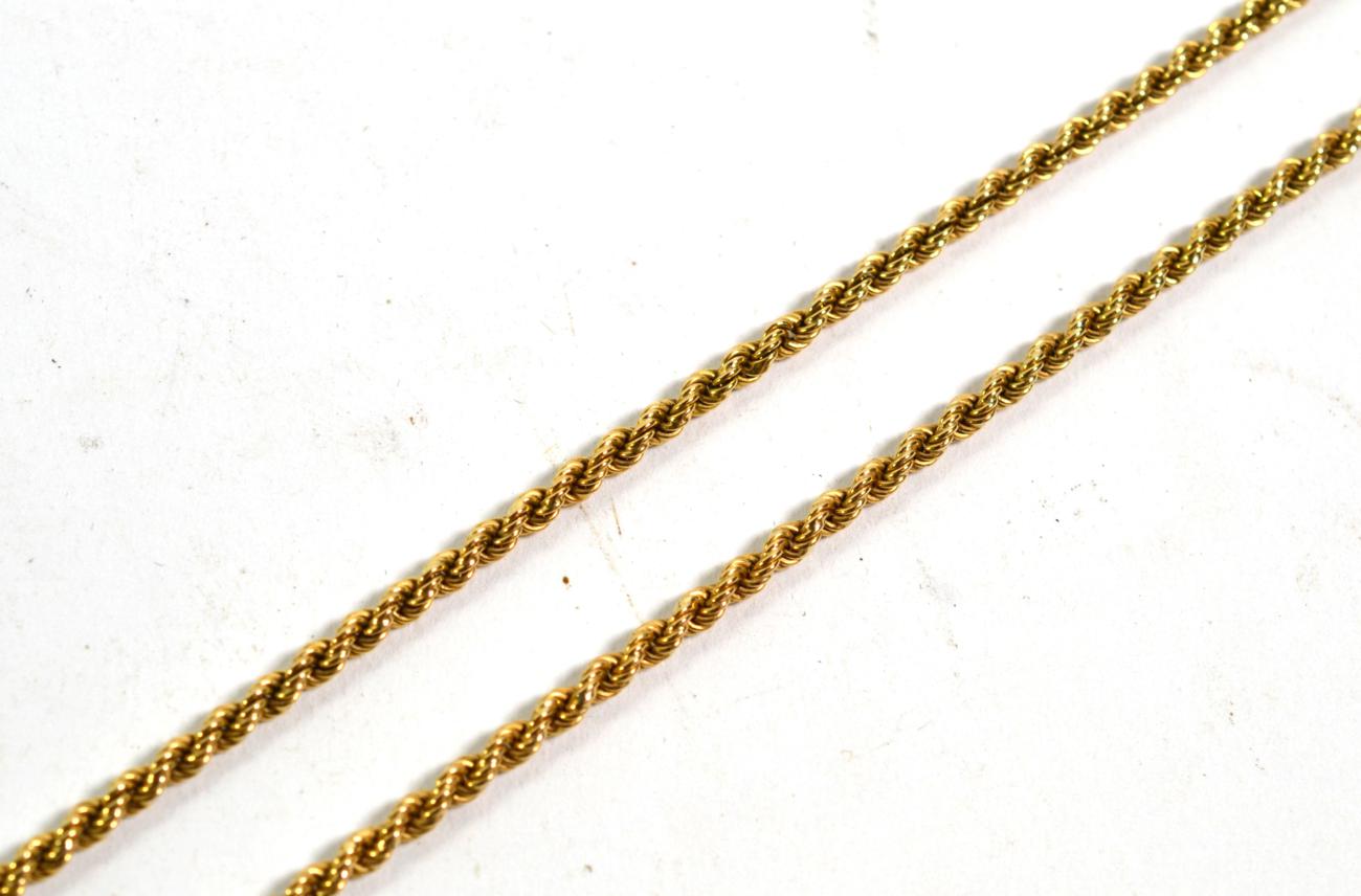 Lot 360 - A 9 carat gold rope twist necklace, length 60.5cm