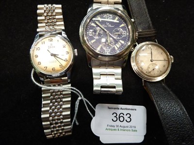 Lot 363 - A stainless steel Longines wristwatch, circa 1938, Lucien Piccard gents quartz chronograph...