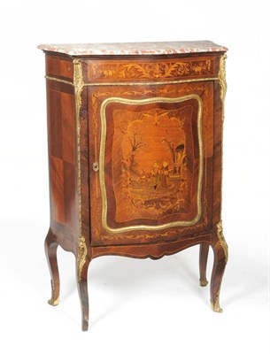 Lot 1626 - A Rosewood, Kingwood and Marquetry Side Cabinet, Germany/France Region, the serpentine shaped Rouge