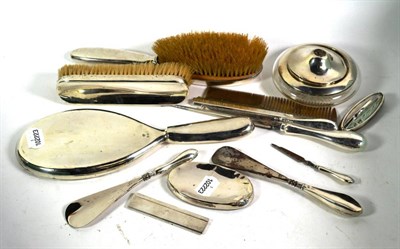 Lot 413 - A collection of silver for the dressing-table, some pieces by William Aitken, Birmingham, each...