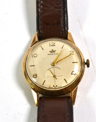 Lot 464 - A 9ct gold wristwatch, signed Marvin, with Marvin box