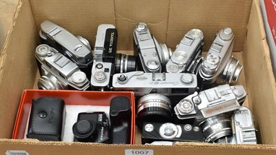 Lot 1007 - Twelve cameras including Rollei B35, Canon QL 25, Agfa Silette, Yashica 35, Voigtlander Vito etc