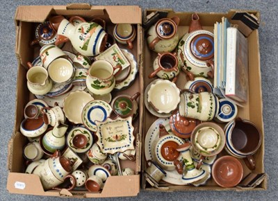 Lot 1016 - A collection of Torquay pottery including plates, jugs and decorative tablewares, 1 vol Old Torquay