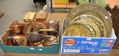 Lot 1036 - Two boxes of metal wares