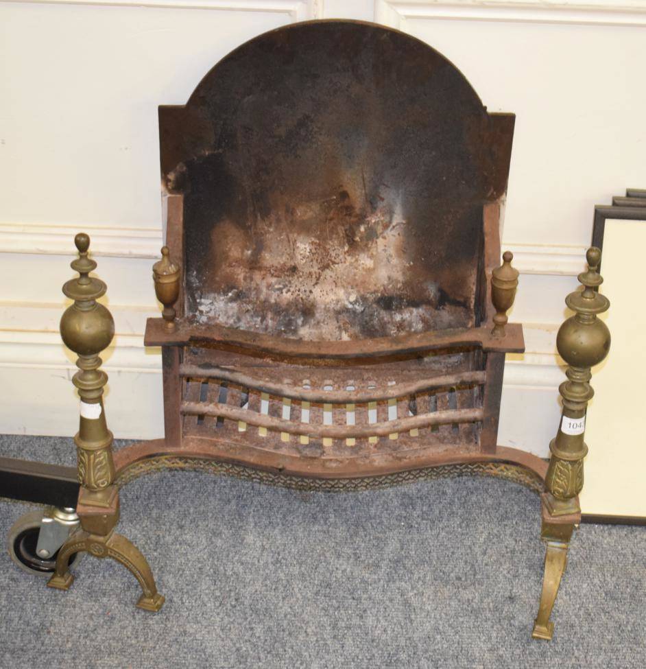 Lot 1043 - A 17th century style fire basket with ball knopped finials