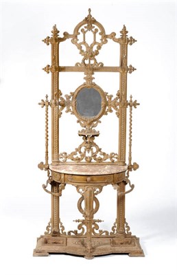 Lot 1640 - A Victorian Cast Iron Hall Stand, 3rd quarter 19th century, the reverse stamped with a lozenge...