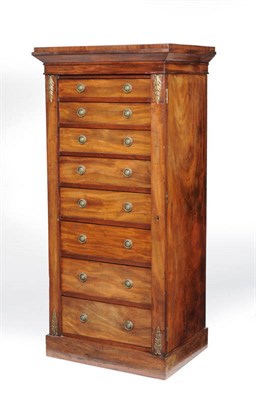 Lot 1644 - A Mahogany Wellington Chest, 2nd quarter 19th century, with eight graduated drawers with brass drop