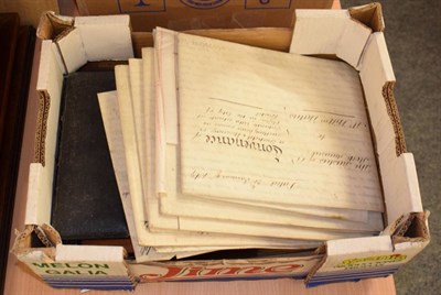 Lot 1091 - 19th century indentures and various draftsman's implements