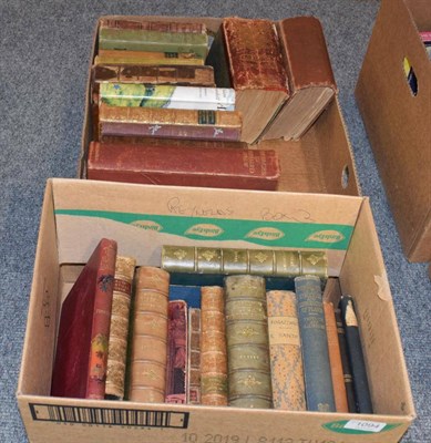 Lot 1094 - Two boxes of books, some leather-bound, 18th to 20th c., on various topics such as literature...
