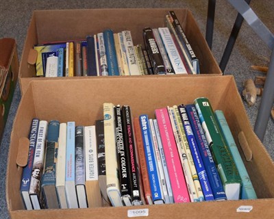 Lot 1095 - Two boxes forming a collection of aviation books, esp. WWII but other military, c.1940s to present.