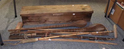 Lot 1096 - A boxed croquet set; stringed instruments etc