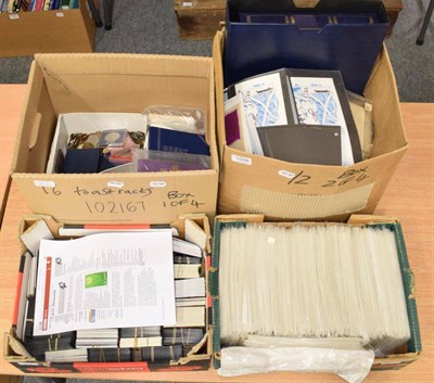 Lot 1098 - Stamps, coins and ephemera - including a large box of coins with collections of 6d and 2/- ,...