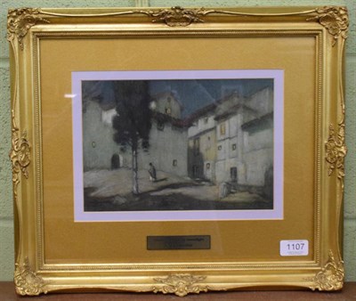 Lot 1107 - Albert Moulton Foweraker (1873-1942) ''Spanish village by moonlight'', signed watercolour,...