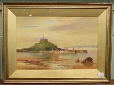 Lot 1109 - John Shapland (1865-1929) St.Michael's Mount, Cornwall, signed, gouache, 35cm by 54cm