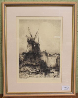 Lot 1112 - Hedley Fitton (1859-1929) Ancient Landmarks, signed and inscribed etching, 31.5cm by 22cm