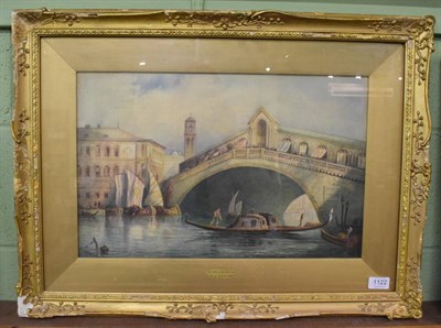 Lot 1122 - C J Keats (19th/20th century) ''The Riallo, Venice'', signed, watercolour