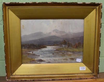 Lot 1123 - Edward Arden (19th/20th century), Fisherman in mountainous landscape, signed watercolour, 27cm...