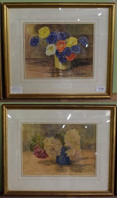 Lot 1136 - Hilda M Short (20th century), Still life with poppies, signed, watercolour, 22.5cm by 38.5cm;...