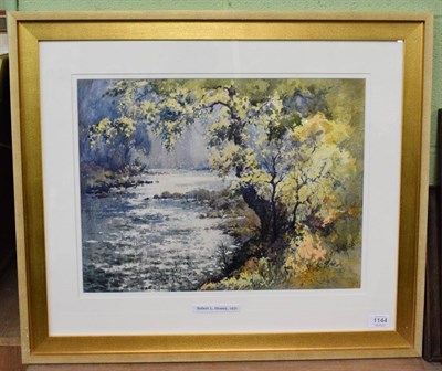 Lot 1144 - Robert Leslie Howey (1900-1981) River landscape, signed watercolour, 36cm by 48cm