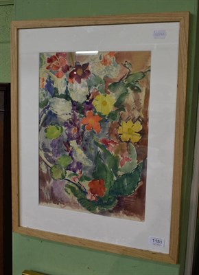 Lot 1151 - Robin Wallace, Still life of flowers, signed watercolour, 41.5cm by 30cm