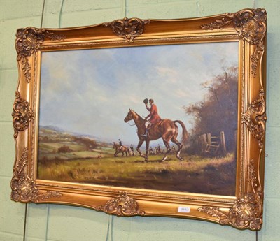 Lot 1153 - Attributed to Graham Isom, Hunting scene, bears signature, oil on canvas, 49.5cm by 75cm