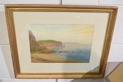 Lot 1157 - John Shapland (1865-1929) Between Teignmouth and Dawlish, South Devon, signed, watercolour, 24cm by