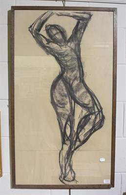 Lot 1160 - British School (20th century) Study of a dancing nude, charcoal, 105.5cm  by 58.5cm