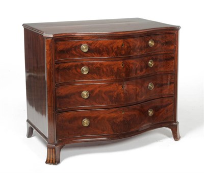 Lot 1652 - A George III Mahogany Serpentine Front Commode, in the manner of Gillows, late 18th century,...