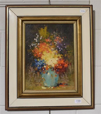 Lot 1168 - Bernd Funke (1902-1988) Still life of flowers, signed, oil on board 38cm by 28cm