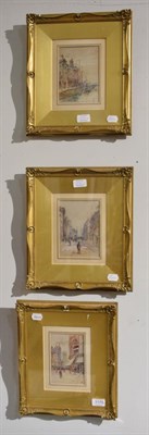 Lot 1170 - Thomas Walshaw (19th century), A set of three Liverpool street scene watercolours (3)