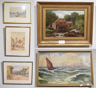 Lot 1172 - James H Gill (20th century), Sailing on rough seas, signed and dated 1923, oil on canvas,...