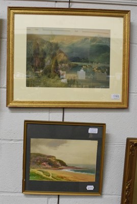 Lot 1183 - John Shapland (1865-1929) Lake Maggiore, signed, watercolour, together with another of Runswick...