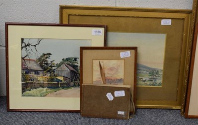 Lot 1186 - M Kingston-Walker (19th/20th century), The Farmstead, signed, watercolour, together with a...