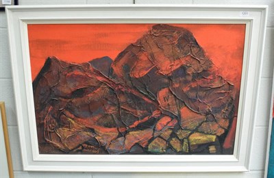 Lot 1201 - * Dickerson, ''Red centre'', signed and dated (19)69, oil and mixed media on board