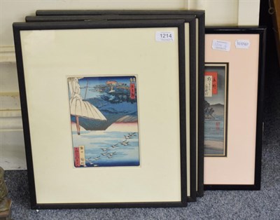 Lot 1214 - Hirashige (1797-1858) Three woodblock prints; together with another by Sekka (1866-1942) (4)