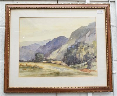 Lot 1219 - Harriet Gladys Russell (20th century) Mountain landscape, signed, watercolour, 37cm by 47.5cm