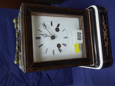 Lot 1247 - ~ A 19th century rosewood inlaid striking mantel clock