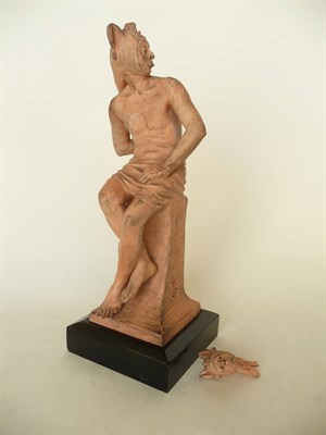 Lot 1665 - A Doulton Light Red Terra-cotta "The Jester" Figure, modelled by George Tinworth, circa 1900,...