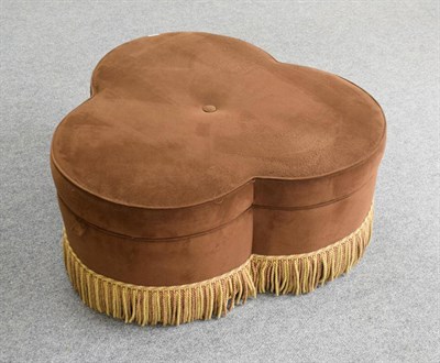 Lot 1287 - Modern brown footstool upholstered in brown suede type fabric